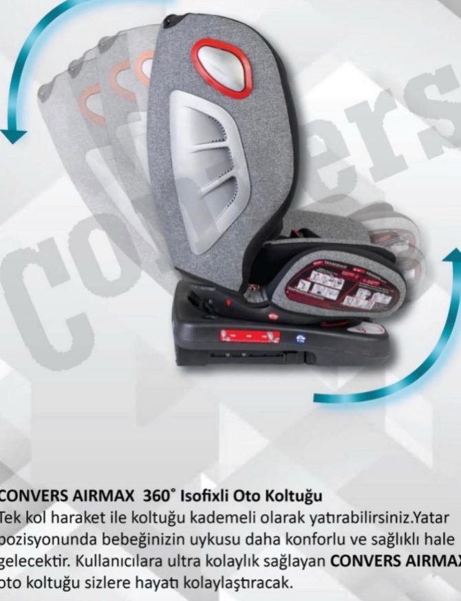 Convers Airmax 360 Derece Dönebilen İsofix’li Oto Koltuğu - Görsel 7