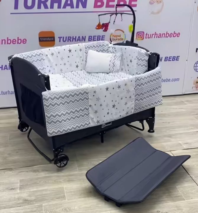 Lia Salanır Sabitlenir Dönenceli Oyun Park Beşik Tam Set Uyku SetiTaşıma Çantası Hediye