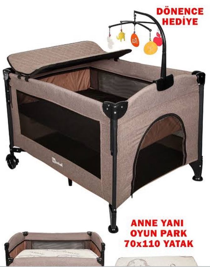 Lia Salanır Sabitlenir Dönenceli Oyun Park Beşik Tam Set Uyku SetiTaşıma Çantası Hediye - Görsel 4