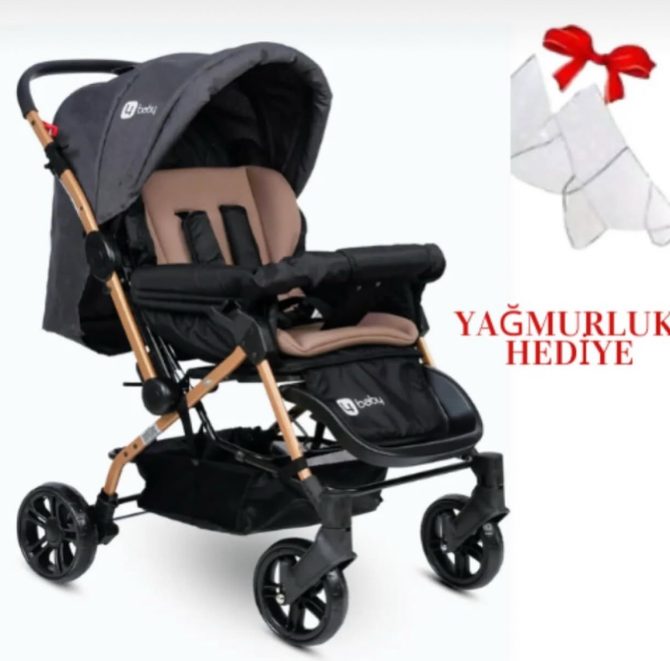 OLYMPUS Geniş Sepetli Çift Yönlü Bebek ArabasıYağmurluk Hediye - Görsel 2