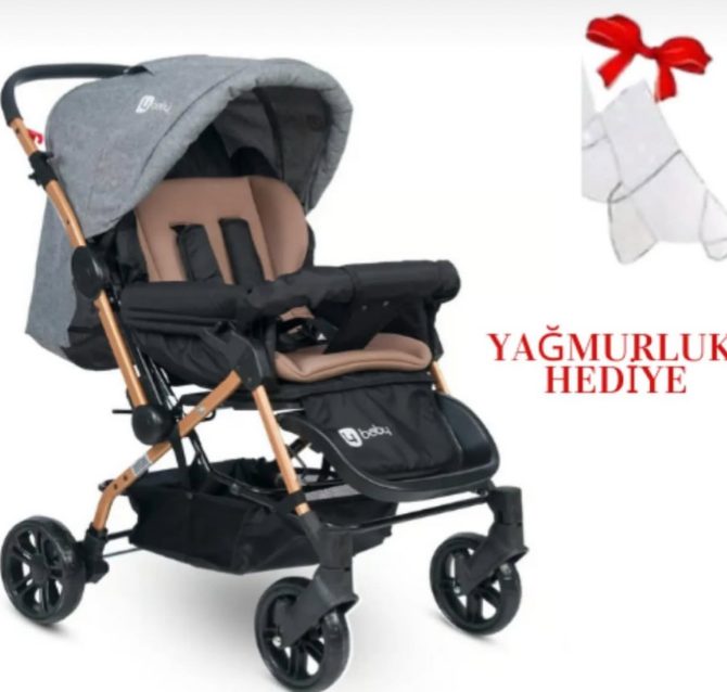 OLYMPUS Geniş Sepetli Çift Yönlü Bebek ArabasıYağmurluk Hediye - Görsel 3